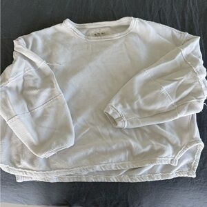 We The Free White Ribbed Pullover Top